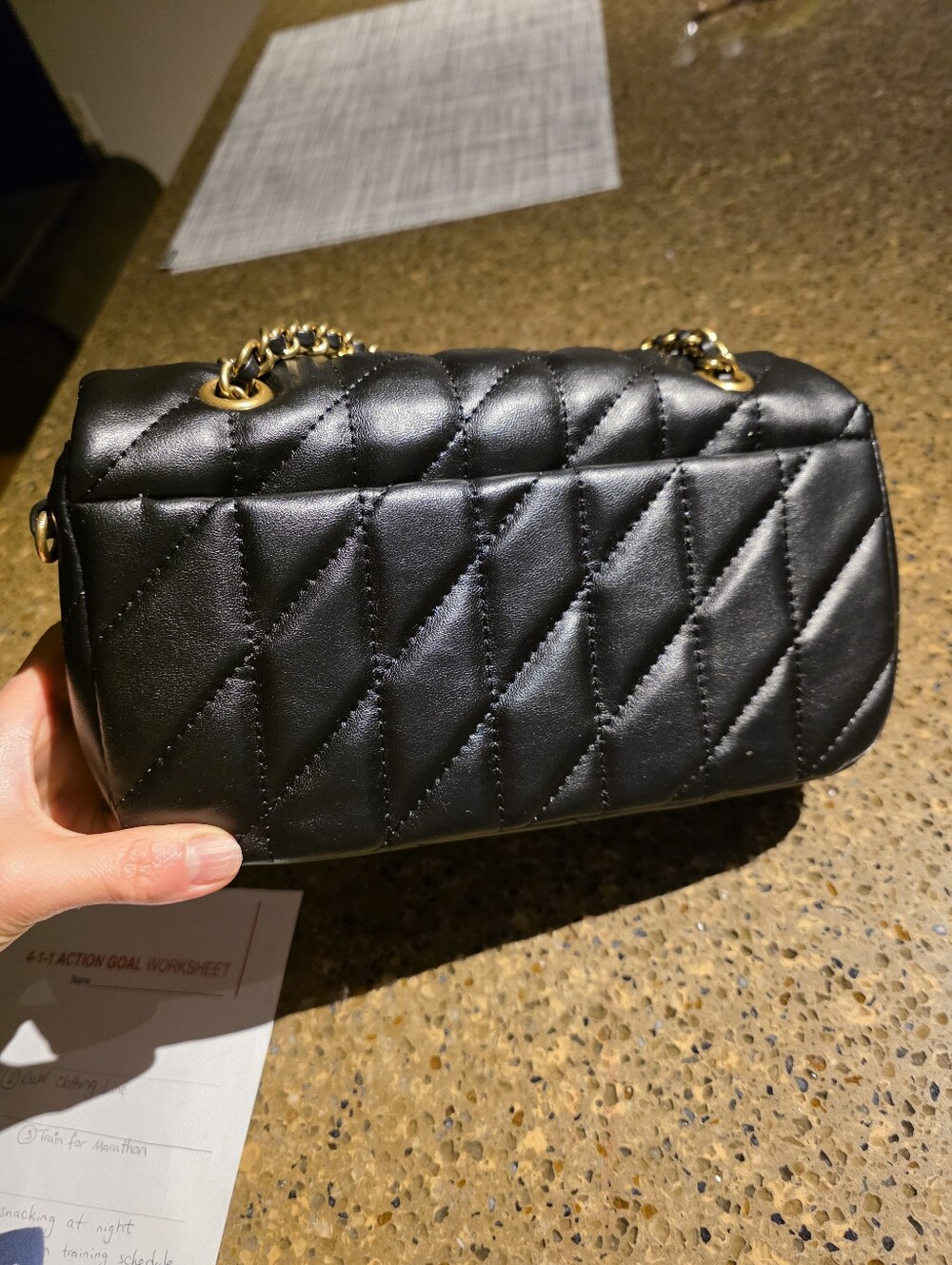 Coach Black Quilted Leather Shoulder Bag with Gold 'C' Clasp - Picture 6 of 11
